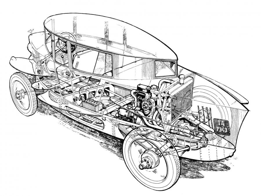 Схема Rumpler Tropfenwagen 1921 года  (фото 2 из 5)